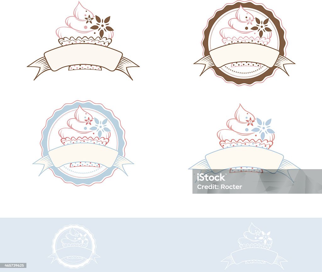 Cake Design Cake Emblem Design Collection, Copyspace Border - Frame stock vector