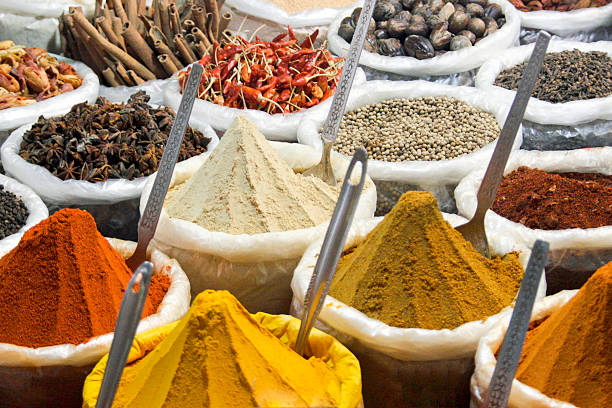 istock Spice stall at Anjuna Market Goa India 465741245