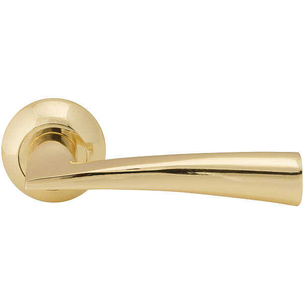 Classic door handle side view stock photo