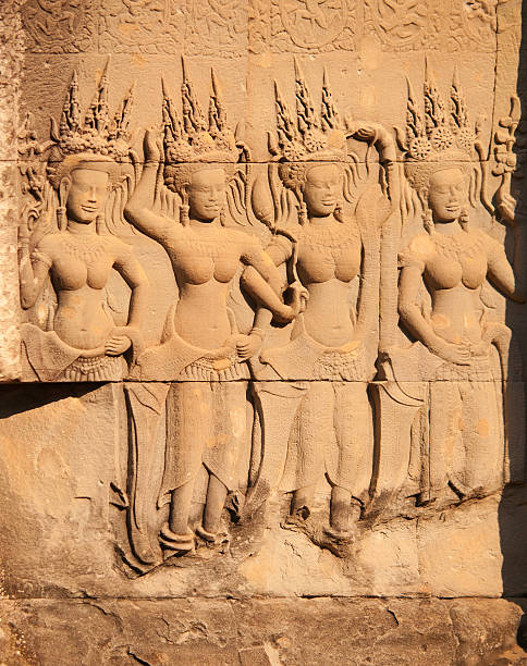 アプサラ天女の舞の彫刻アンコールワットカンボジア - アジア大陸の