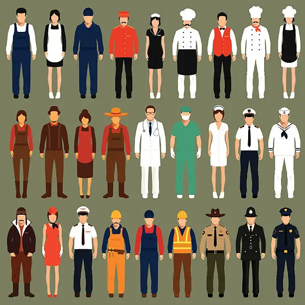 Vector illustration of vector icon workers,