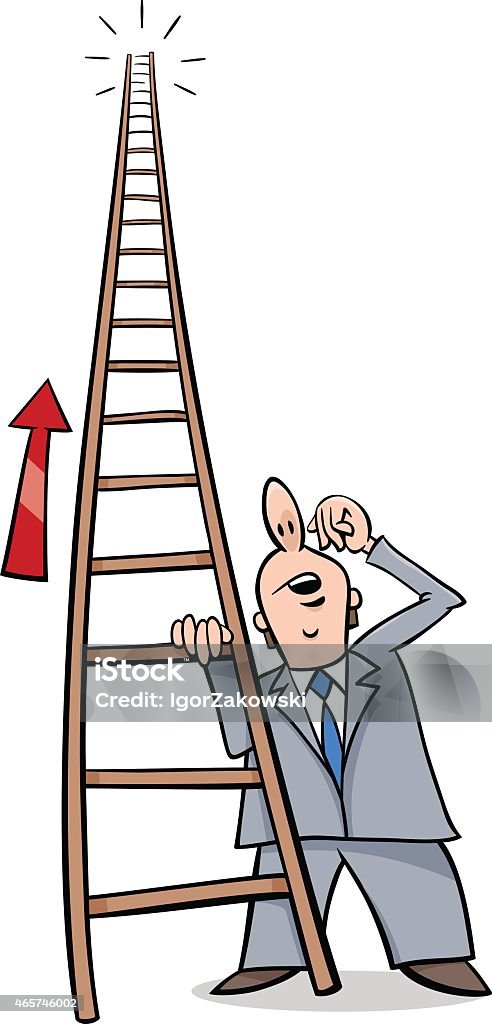 Ladder Of Success Cartoon Stock Illustration - Download Image Now - 2015,  Adult, Adversity - iStock