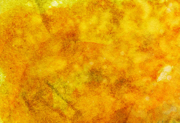 istock Orange yellow hand painted watercolor background 465746456