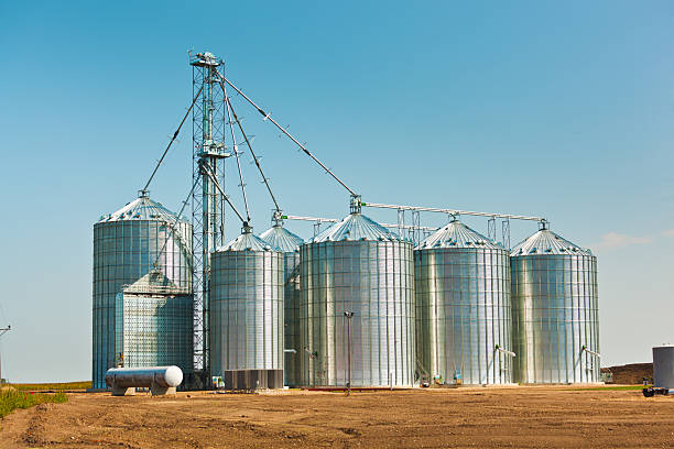 istock Grain Storage Silos in Rural Farm USA 465746686