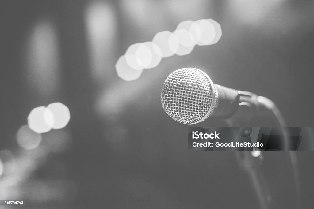 Microphone Monochrome image of microphone Microphone Stock Photo