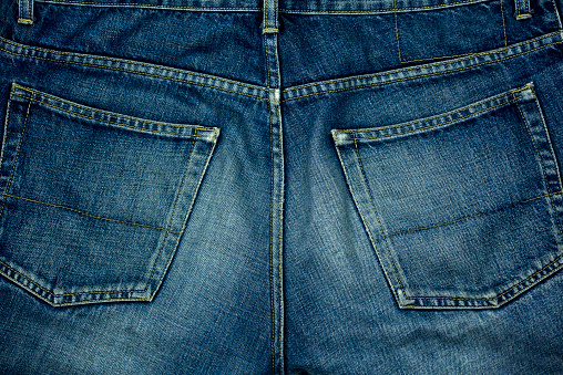 backside blue jean pocket