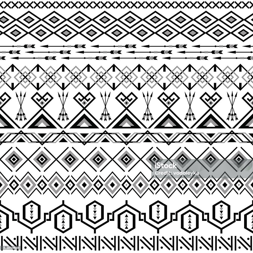 Aztec seamless pattern. Ethnic seamless pattern. Aztec black-white background. Tribal, ethnic, navajo print. Modern abstract wallpaper. Vector illustration. 2015 stock vector