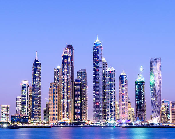 istock Dubai Marina Skyline at Twilight United Arab Emirates 465749902