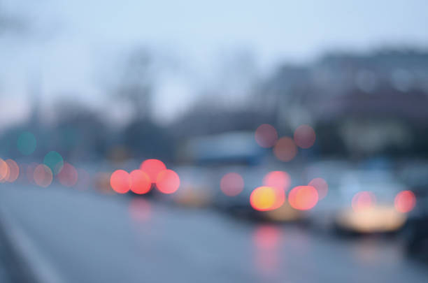 istock Blurred photo of evening traffic 465750060