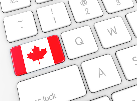 Canadian Flag on Computer Keyboard