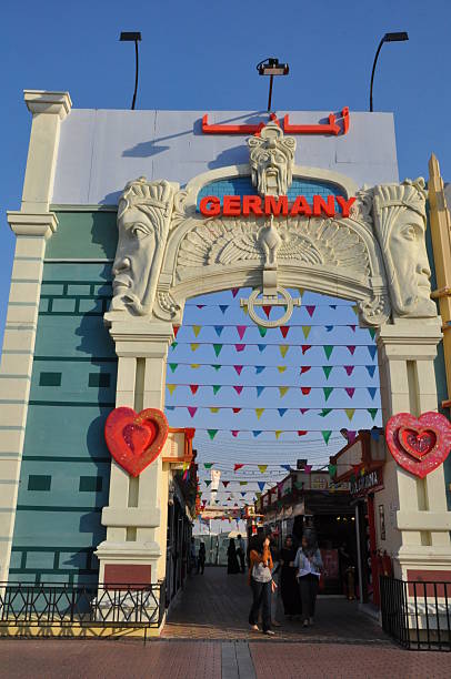 Dubai, UAE - February 12, 2014: Germany pavilion at Global Village in Dubai, UAE. Global Village is claimed to be the world's largest tourism, leisure and entertainment project.