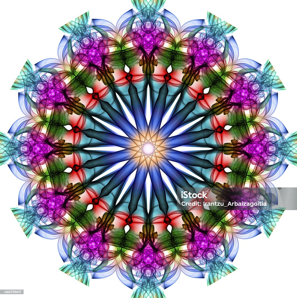 A colorful kaleidoscope design is displayed Colorful fractal smoke pattern, kaleidoscope formsColorful fractal smoke pattern, kaleidoscope forms Kaleidoscope Pattern Stock Photo