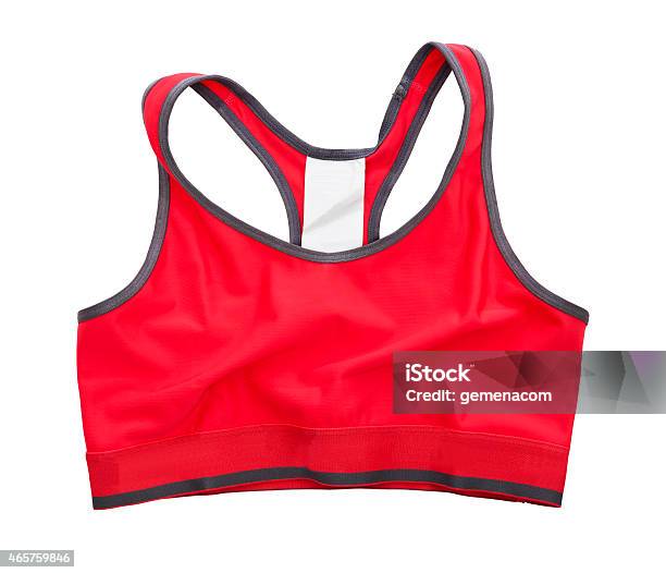 Red Sports Bra Isolated Stock Photo - Download Image Now - Sports Bra, Cut Out, No People