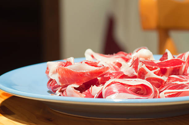 Tipical spanish ham, jamon iberico stock photo