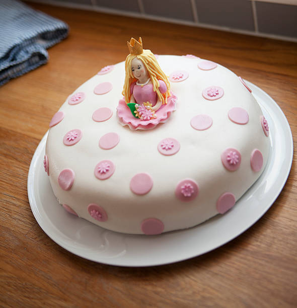 istock Pink Birthday Cake with a Princess 465766312