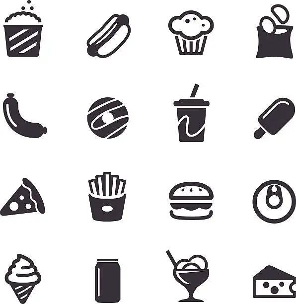 Vector illustration of Junk Food Icons - Acme Series