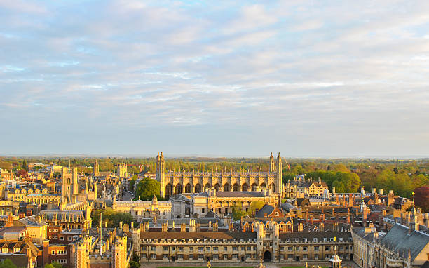 vista dell'università di cambridge - cambridgeshire foto e immagini stock