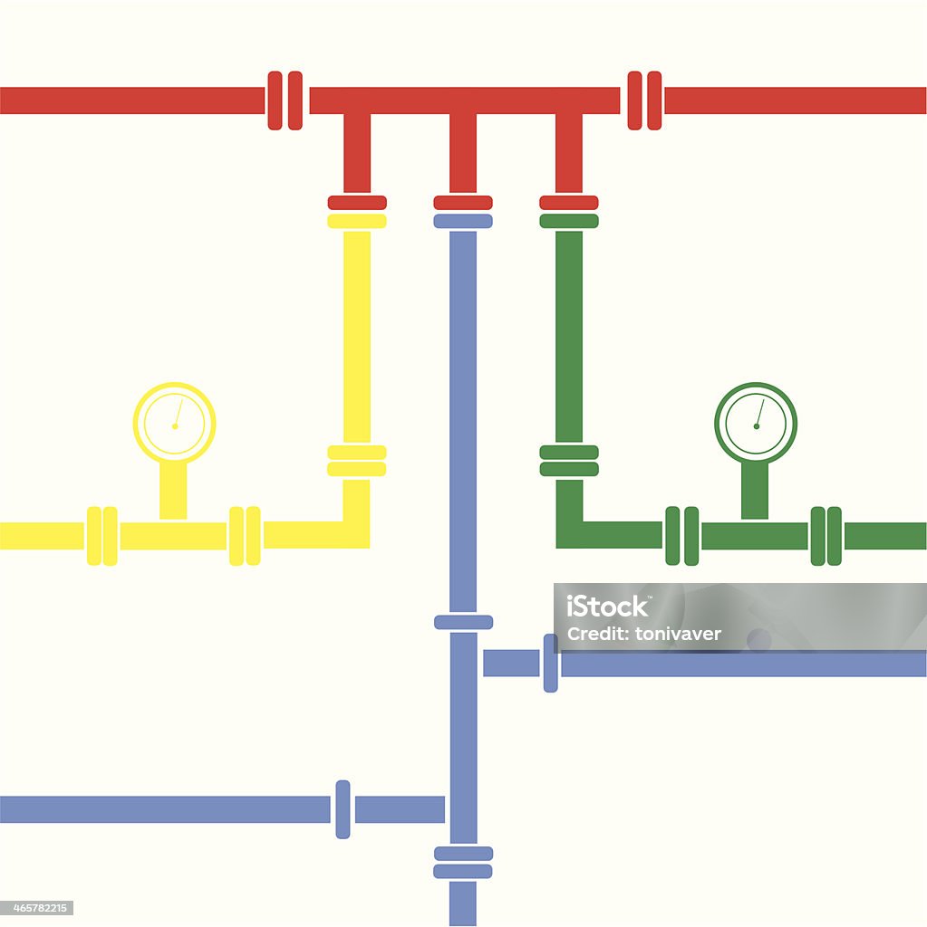 シームレスな背景に水のパイプライン - つながりのロイヤリティフリーベクトルアート
