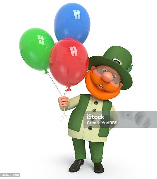 Saint Patrick With Ballon Stock Photo - Download Image Now - 2015, Adult, Bar - Drink Establishment