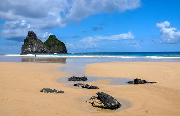 Morros gemeos, Fernando de Noronha island, Brazil stock photo