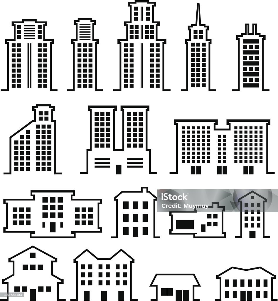 Building Vector Set Building Vector Stock Illustration - Download Image Now - Apartment ...
