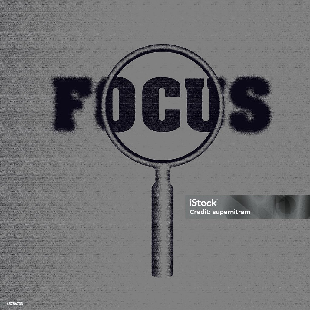 Focus Magnifier over the word focus Achievement stock illustration