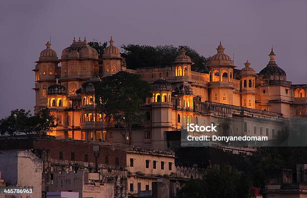 City Palace Complex At Night Udaipur Rajasthan India Stock Photo - Download Image Now