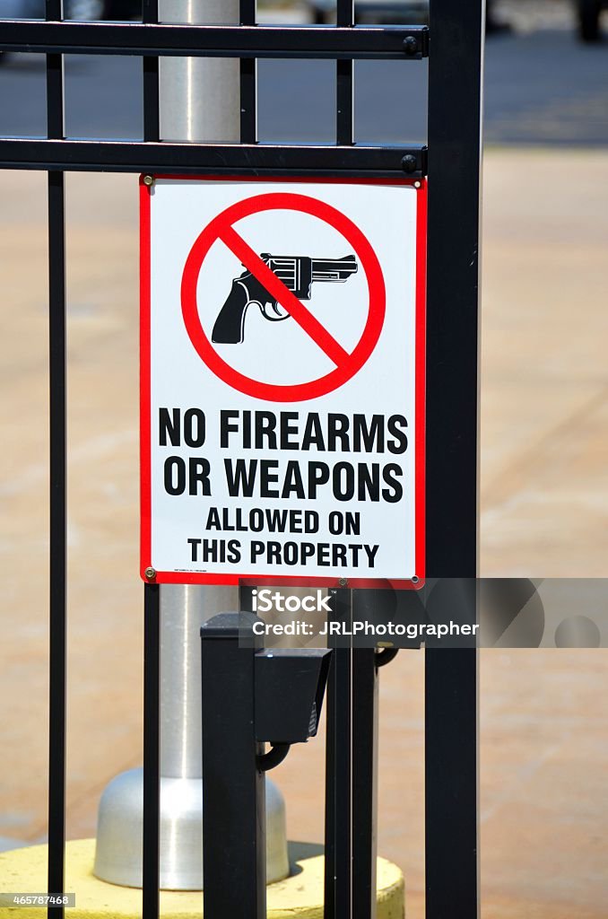 No Firearms Allowed No Firearms Allowed sign Gun Free Zone Sign Stock Photo