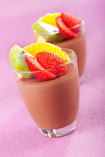 istock Homemade chocolate mousse with fruits 465788863