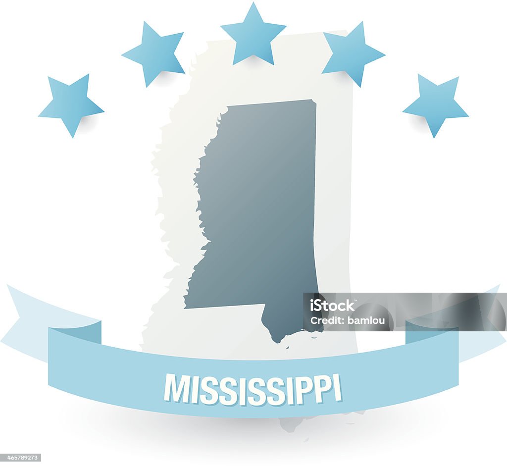 Mapa detalhado do estado de mississippi - Vetor de América do Norte royalty-free