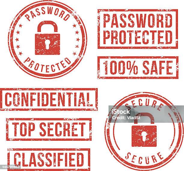 Internet Security Rubber Stamps Stock Illustration - Download Image Now - Rubber Stamp, Confidential, Top Secret