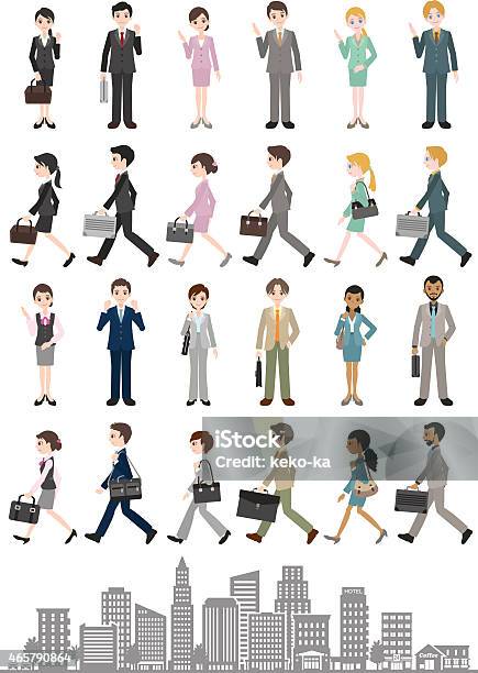 Illustrations Of Various People Business Stock Illustration - Download Image Now - Apartment, Side View, Walking