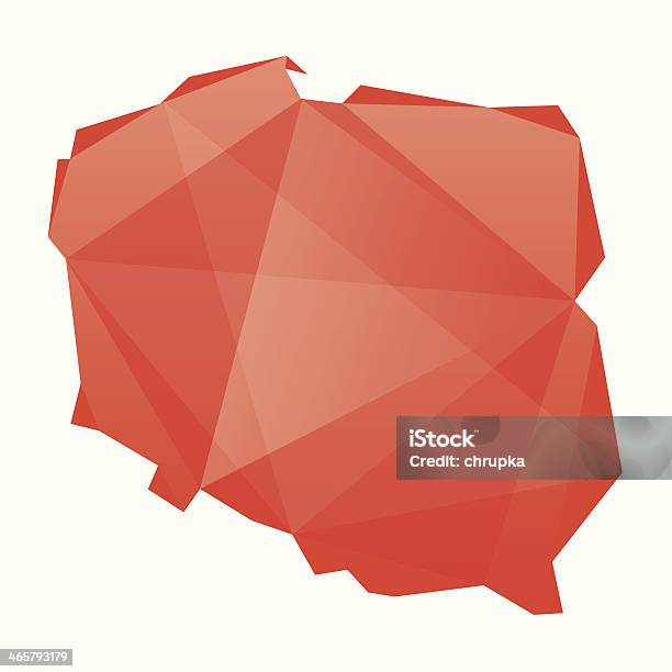 Rote Karte Von Polen In Origamistil Stock Vektor Art und mehr Bilder von Karte - Navigationsinstrument - Karte - Navigationsinstrument, Polen, Baltikum