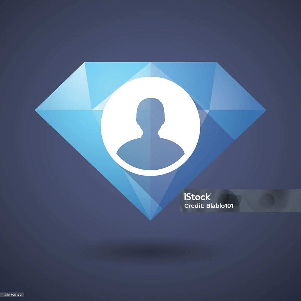Diamond icon with an avatar Illustration of a diamond icon with an avatar 2015 stock vector
