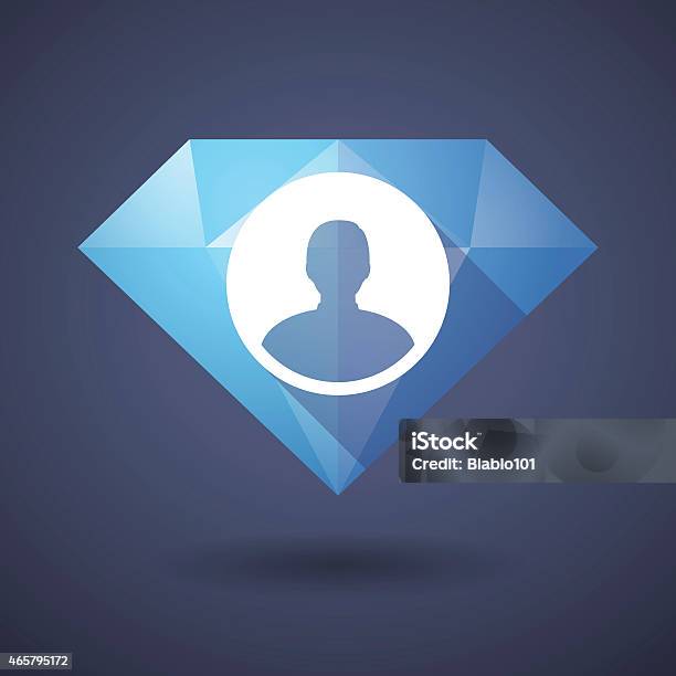 Diamond Icon With An Avatar Stock Illustration - Download Image Now - 2015, Abstract, Backgrounds