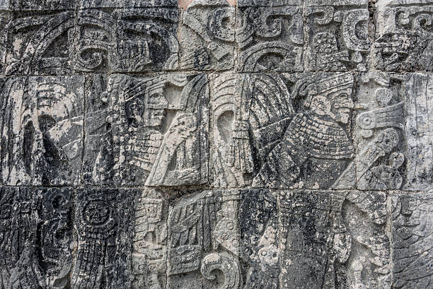 istock Mayan Sculpture at Chichen Itza, Traveling through Mexico. 465801306
