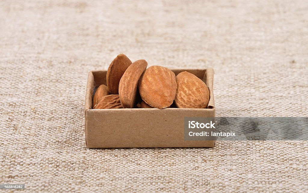 Almonds on linen 2015 Stock Photo