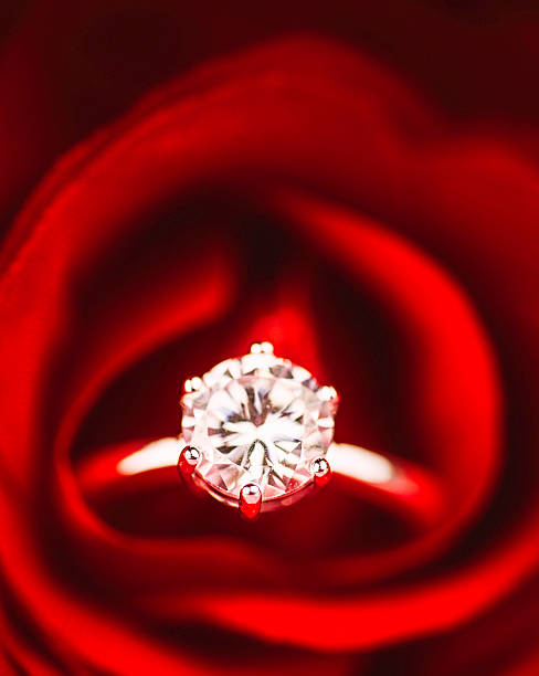 istock Engagement Ring in Red Rose 465818299