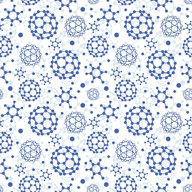 Blu molecole texture seamless pattern sfondo - illustrazione arte vettoriale