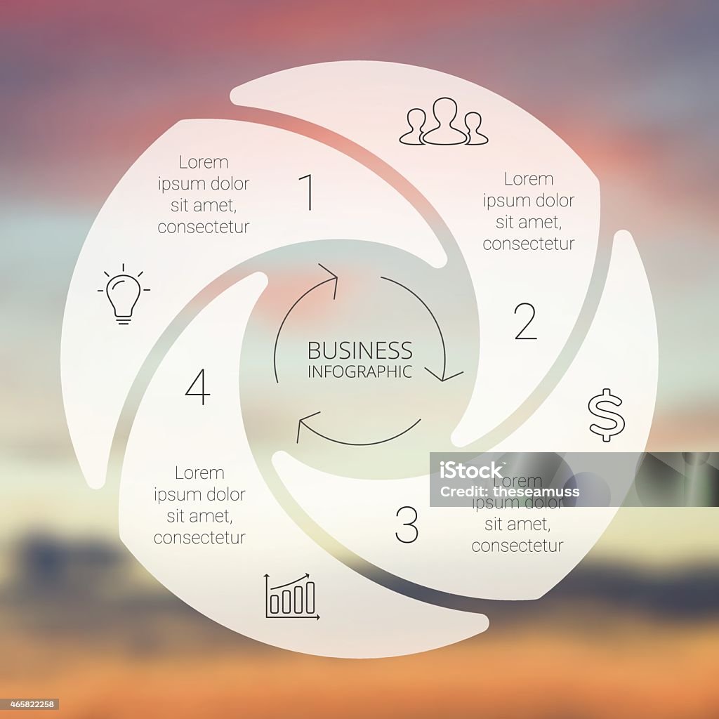 Circle Line Infographic Template For Cycle Diagram Graph Presentation ...