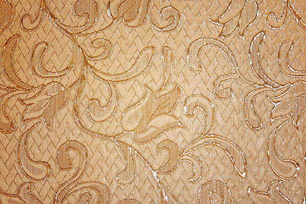 istock Silver guipure, embroidery on cloth for wedding dress, texture 465824794