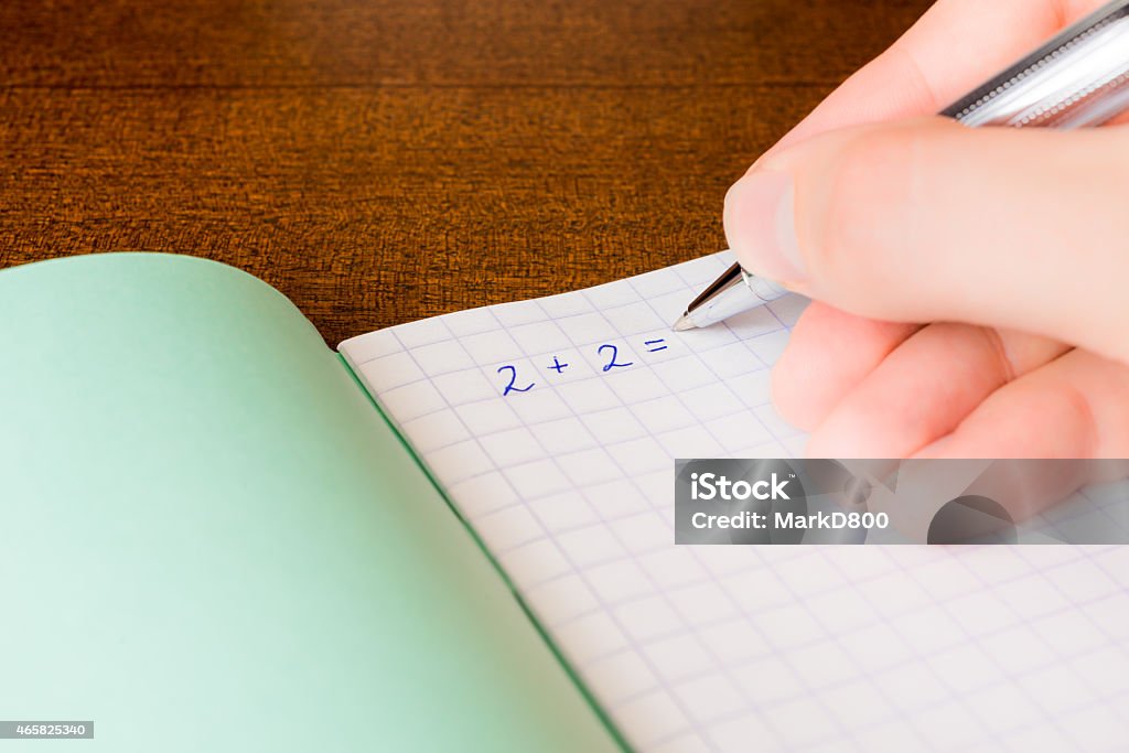 Studying in the school Studying in the school, solving mathematical problems 2015 Stock Photo