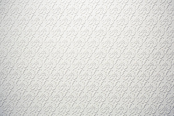istock Flocked Vintage White Wallpaper 465825591