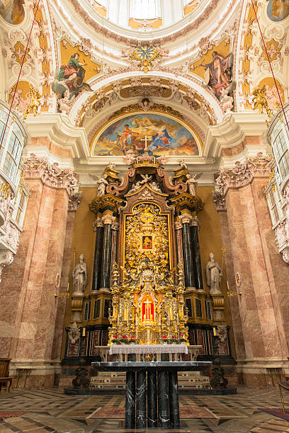 dom 생피에르에 야콥, 캐서드럴 of 인스부르크, 오스트리아 - catholicism north tirol austria europe 뉴스 사진 이미지