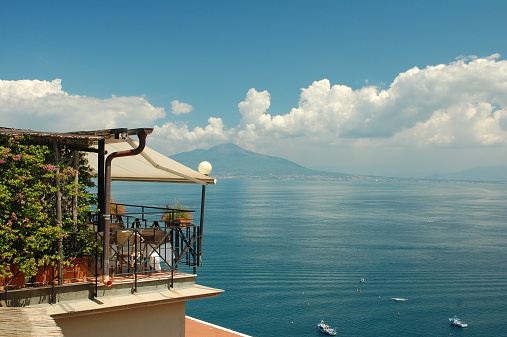 A view over the bay of Naples from Sorrento to the island of Capri