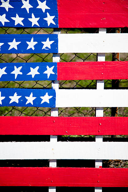 istock American flag made of old wooden boards. Painted. Rustic. 465827770