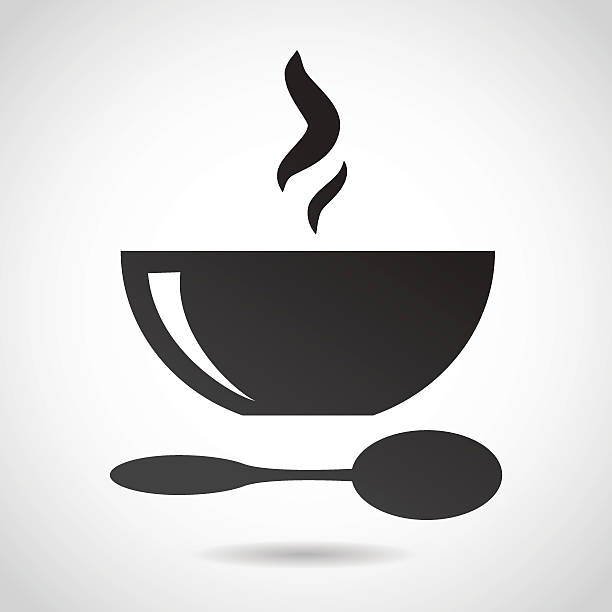 schüssel suppe-symbol. - hot dish stock-grafiken, -clipart, -cartoons und -symbole