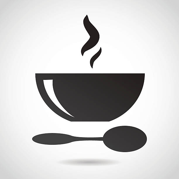 ilustrações de stock, clip art, desenhos animados e ícones de tigela de sopa ícone. - chef commercial kitchen cooking silhouette