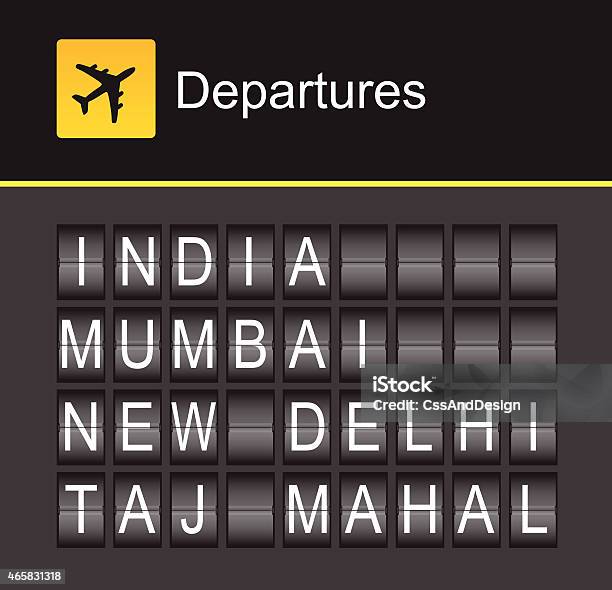 India Flip Alphabet Airport Departures India Mumbai New Dehli Stock Illustration - Download Image Now