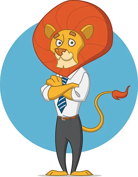 Vector illustration of office lion